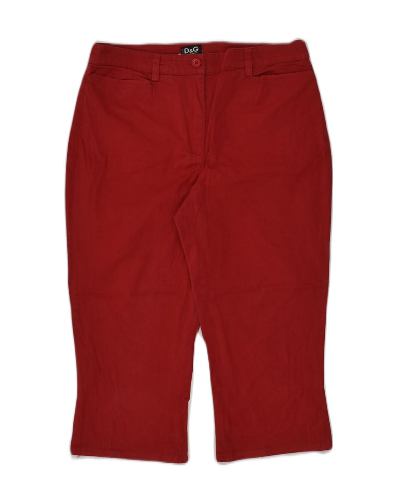 DOLCE & GABBANA Womens Capri Trousers W28 L18 Red Cotton | Vintage Dolce & Gabbana | Thrift | Second-Hand Dolce & Gabbana | Used Clothing | Messina Hembry 