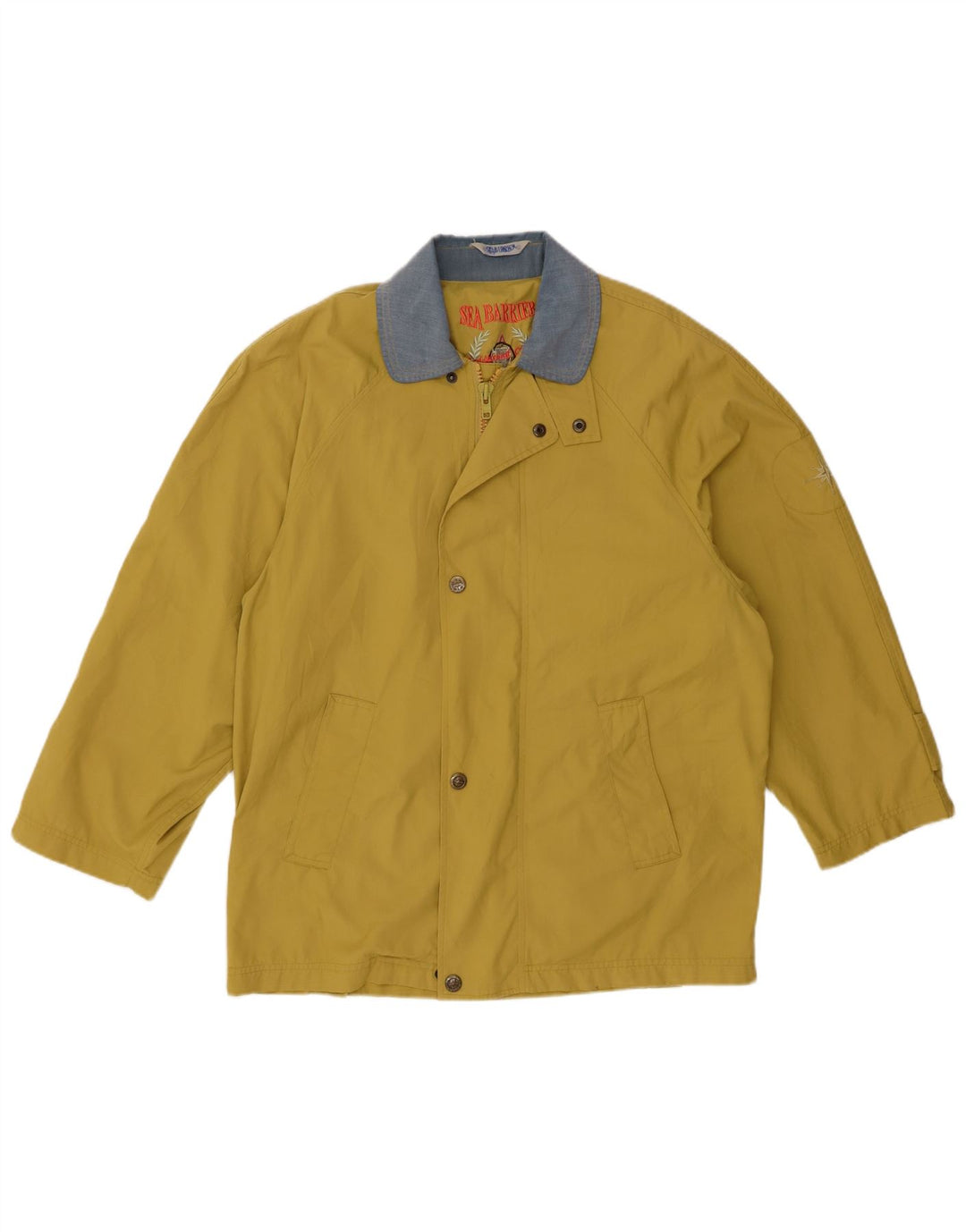 Sea Barrier Mens Windbreaker Jacket UK 36 Small Yellow Colourblock
