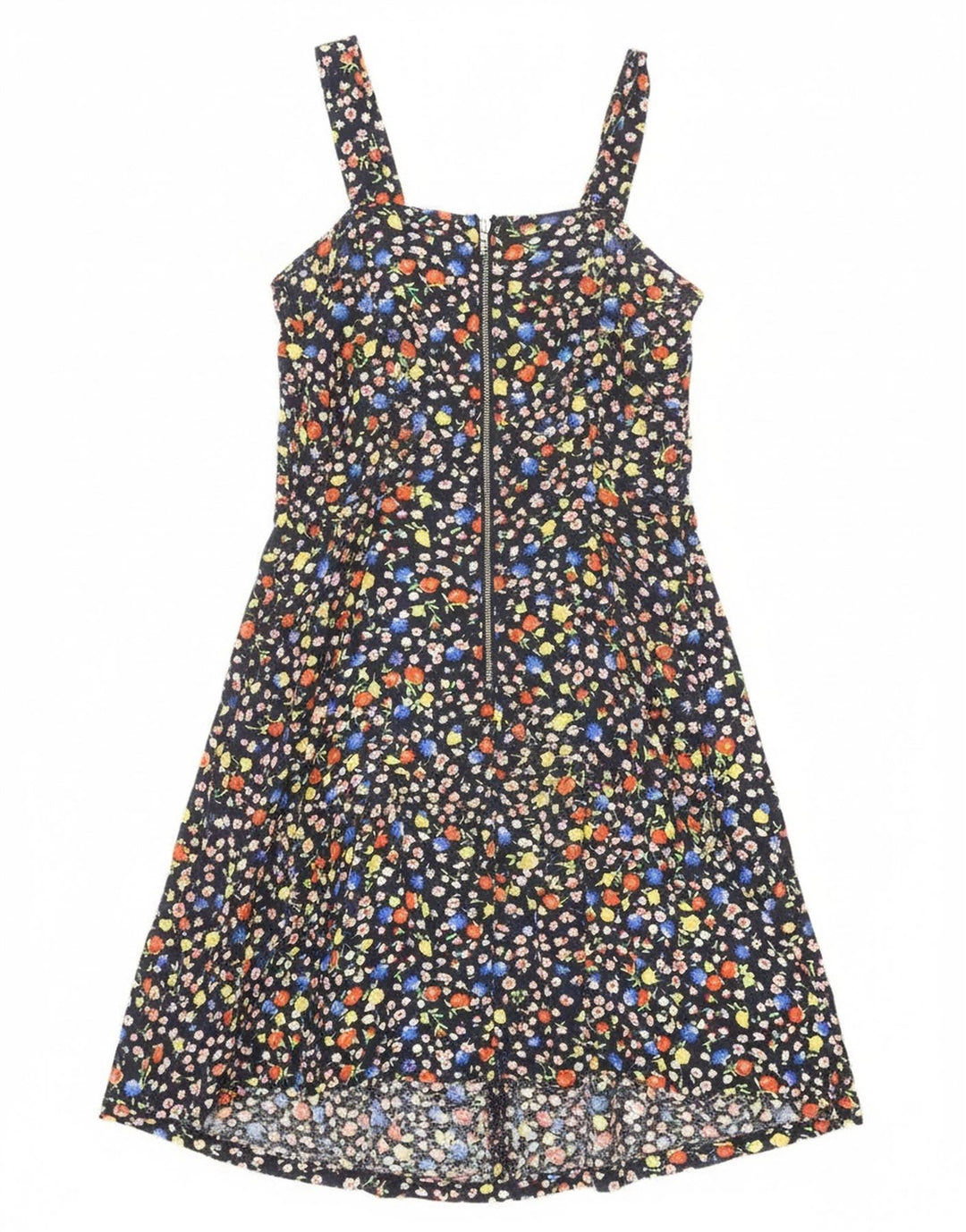 Vintage Womens Sundress UK 12 Medium Navy Blue Floral