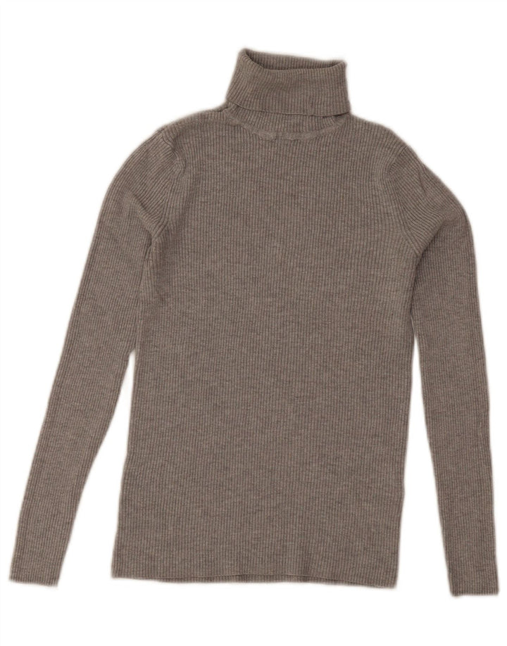 Marks & Spencer Womens Roll Neck Jumper Sweater UK 8 Small Grey Viscose