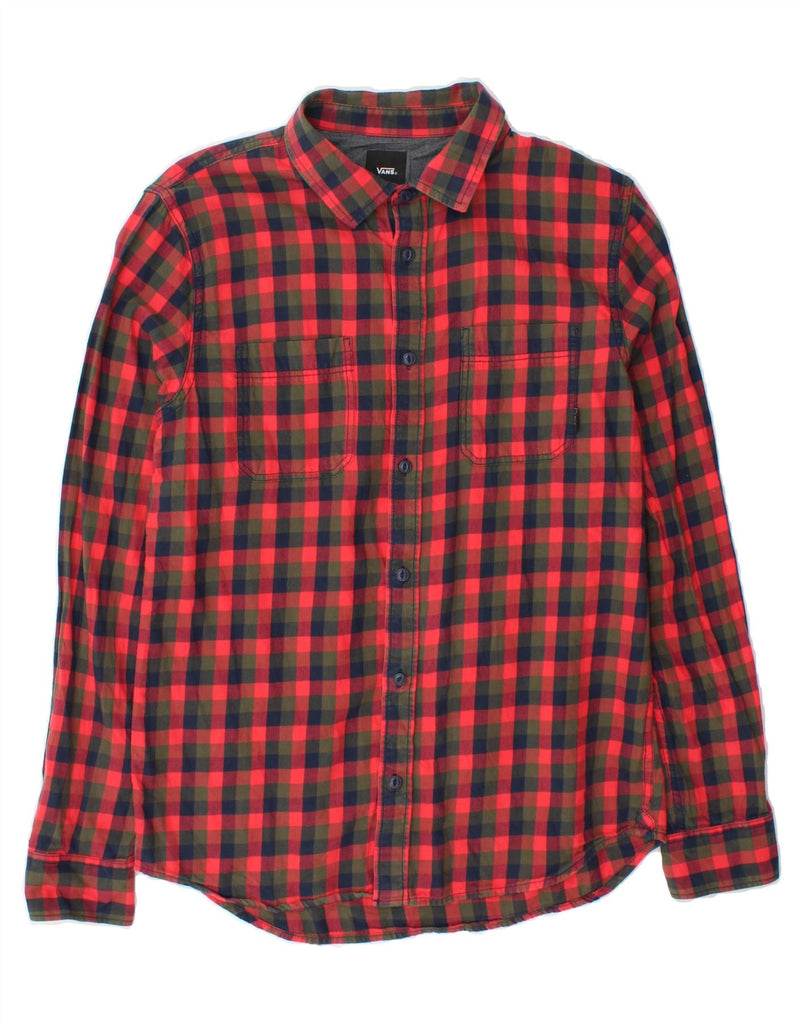 VANS Mens Traditional Fit Shirt Small Red Check Cotton Vintage Vans and Second-Hand Vans from Messina Hembry 