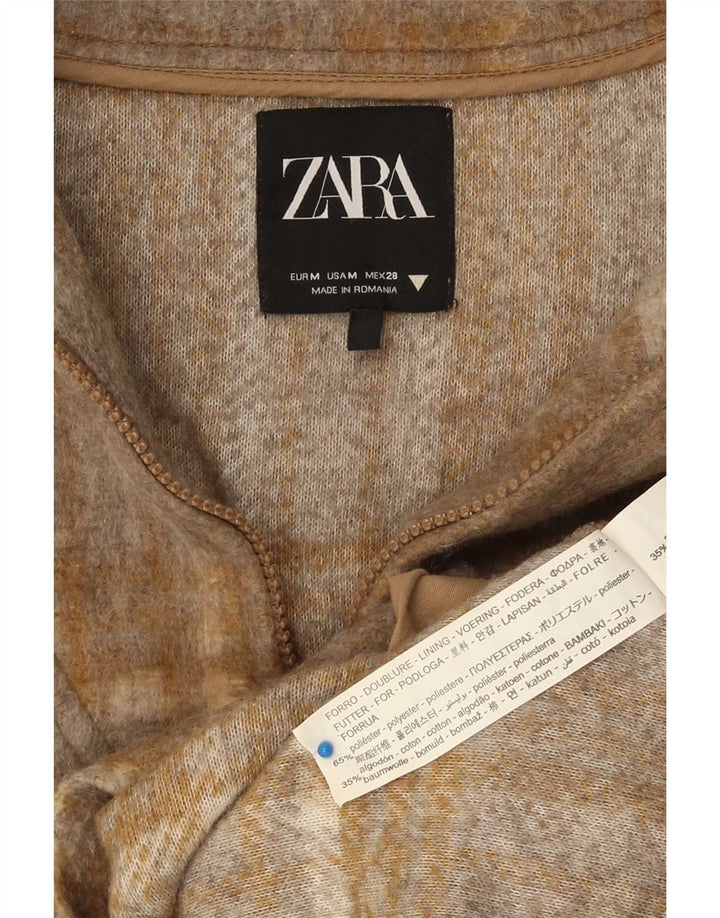 Zara Womens Oversized Sweatshirt Jumper UK 14 Medium Brown Patchwork