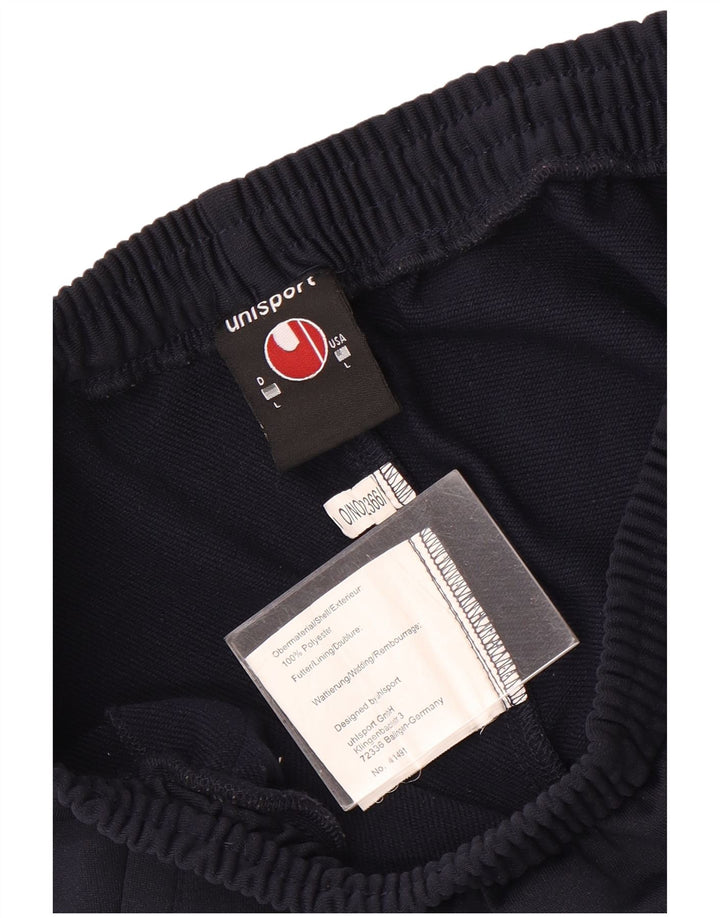 Uhlsport Mens Sport Shorts Large  Navy Blue Colourblock Polyester