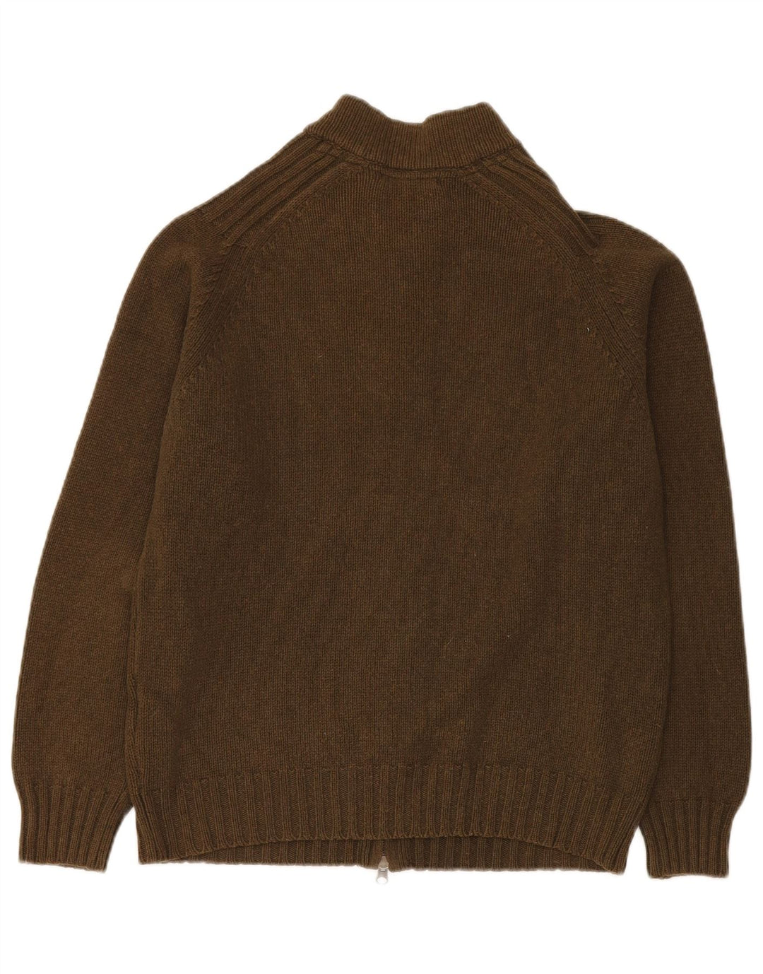 MASSIMO DUTTI Mens Cardigan Sweater Medium Khaki Wool