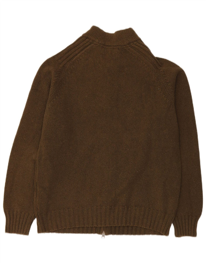 MASSIMO DUTTI Mens Cardigan Sweater Medium Khaki Wool