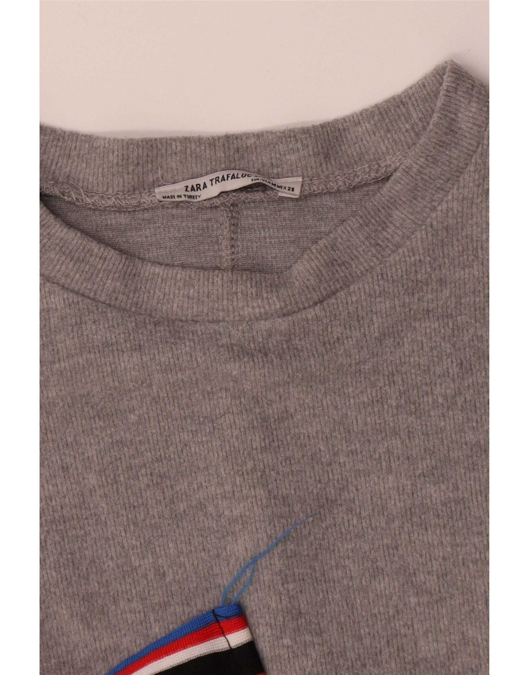 Zara Womens Top Long Sleeve UK 14 Medium Grey Polyester