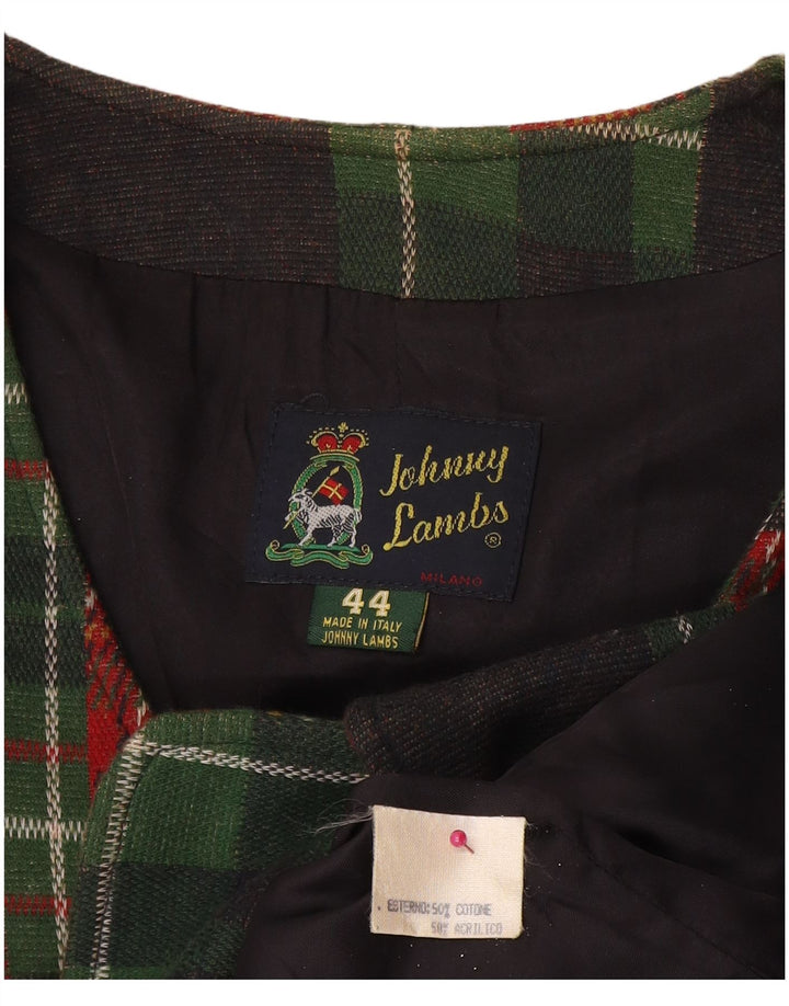 Johnny Lambs Womens Crop Blazer Jacket IT 44 Medium Multicoloured Check