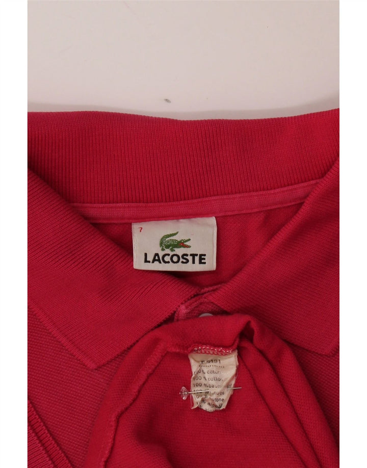 LACOSTE Mens Polo Shirt Size 7 2XL Pink Cotton