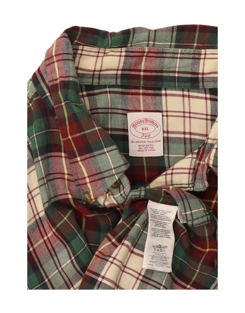 BROOKS BROTHERS Mens 346 Regular Fit Flannel Shirt 2XL Multicoloured Check Vintage Brooks Brothers and Second-Hand Brooks Brothers from Messina Hembry 