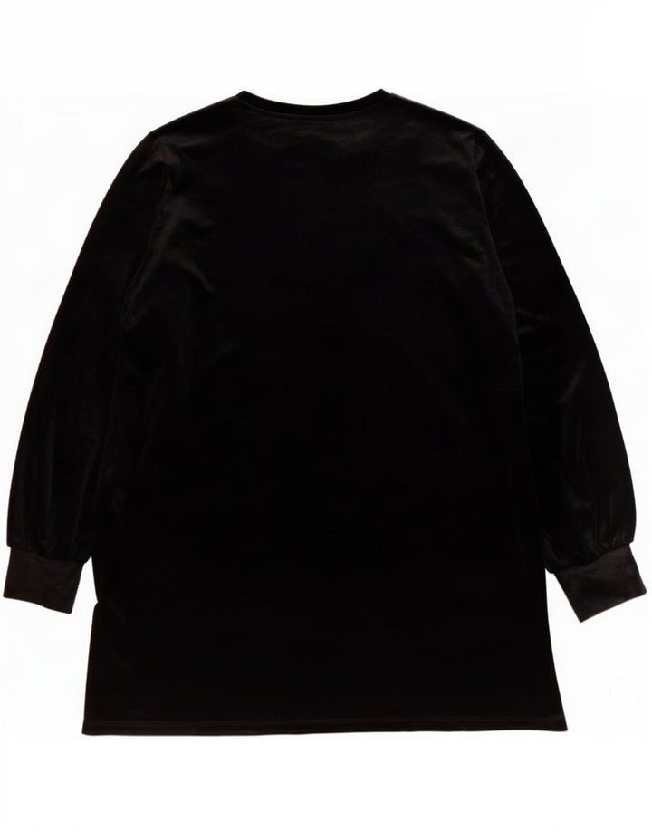 Zara Womens Long Sleeve Shift Dress UK 16 Large Black Polyester