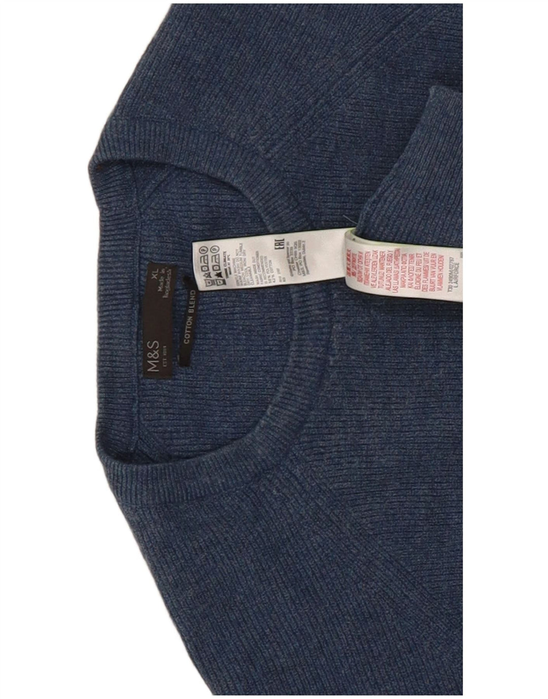 Marks & Spencer Mens Crew Neck Jumper Sweater XL Blue Polyester