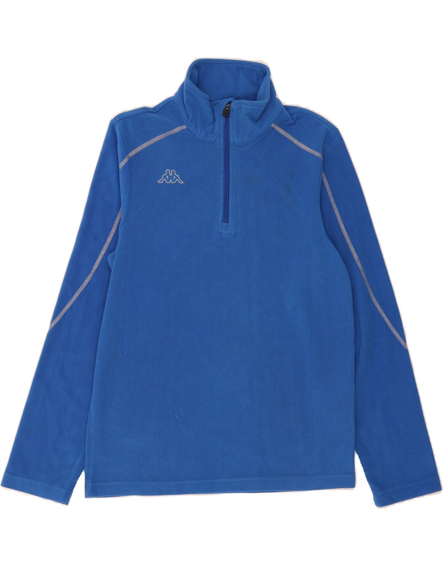 Felpa con cappuccio e zip da uomo KAPPA in poliestere blu medio