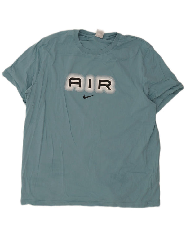 Nike Mens Graphic T-Shirt Top 2XL Blue Cotton
