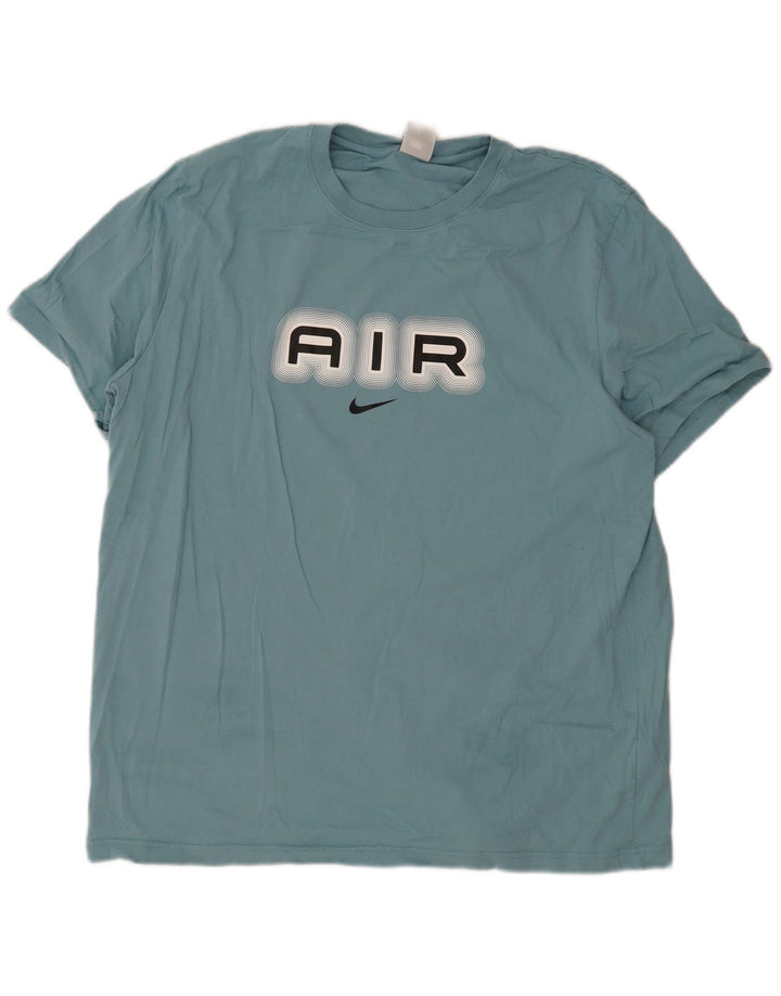 Nike Mens Graphic T-Shirt Top 2XL Blue Cotton