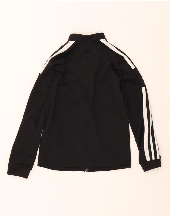 ADIDAS Boys Primegreen Graphic Tracksuit Top Jacket 9-10 Years Black
