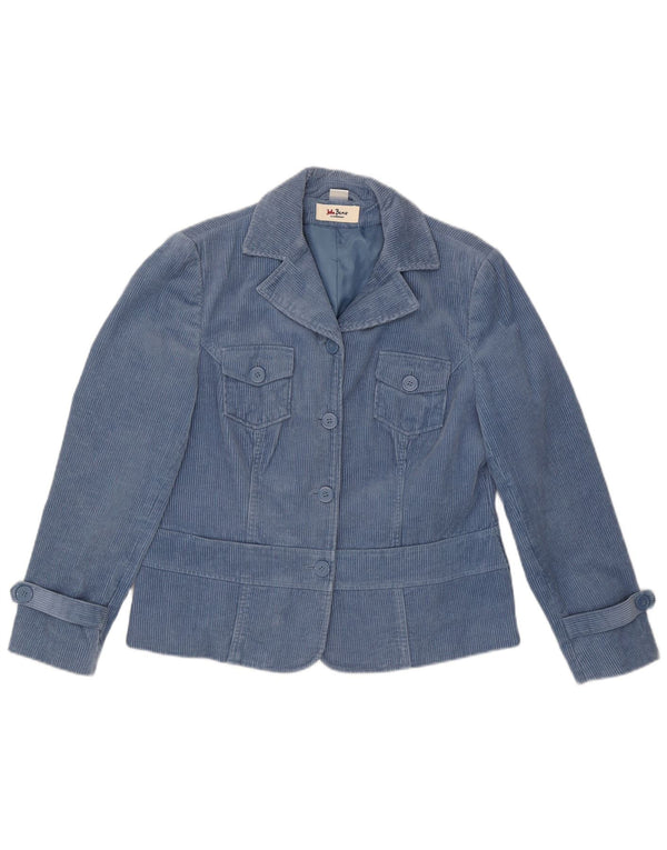 John Baner Womens Corduroy Jacket UK 16 Large Blue Cotton