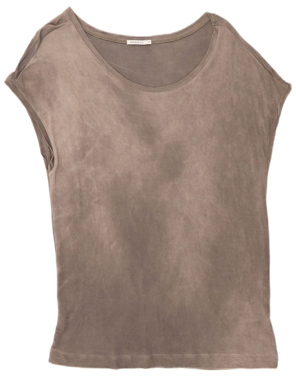 Marella Womens T-Shirt Top UK 14 Medium Grey Viscose