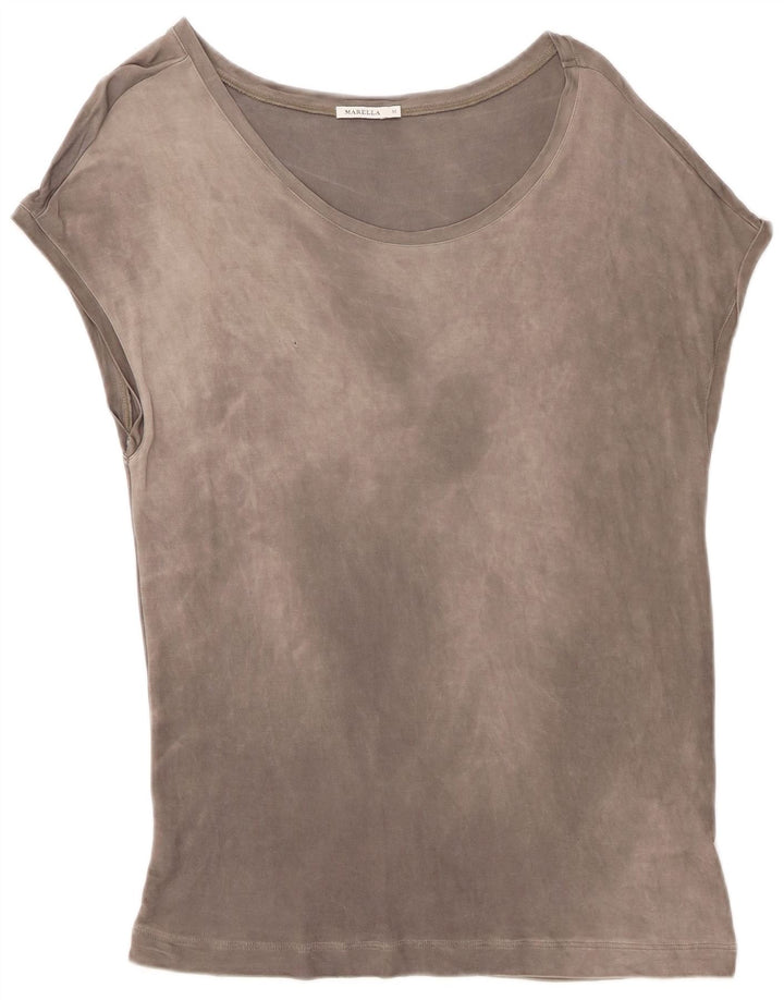 Marella Womens T-Shirt Top UK 14 Medium Grey Viscose