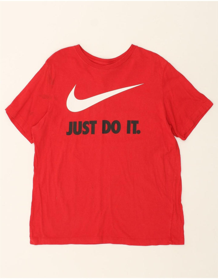 NIKE Mens Graphic T-Shirt Top Large Red Vintage Nike and Second-Hand Nike from Messina Hembry 