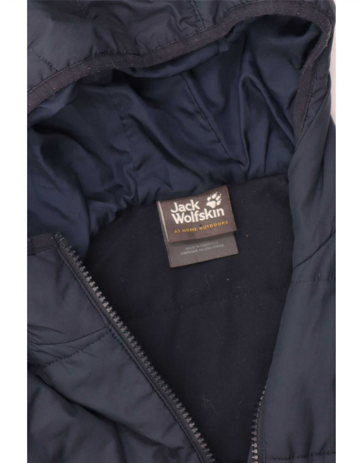 Jack Wolfskin Boys Hooded Padded Jacket 9-10 Years Navy Blue