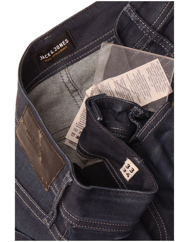 Jack & Jones Mens Tim Slim Jeans W33 L34 Blue Cotton