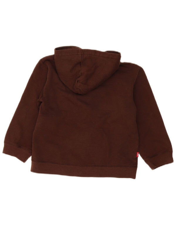 Levi's Boys Graphic Zip Hoodie Sweater 5-6 Years Brown Cotton