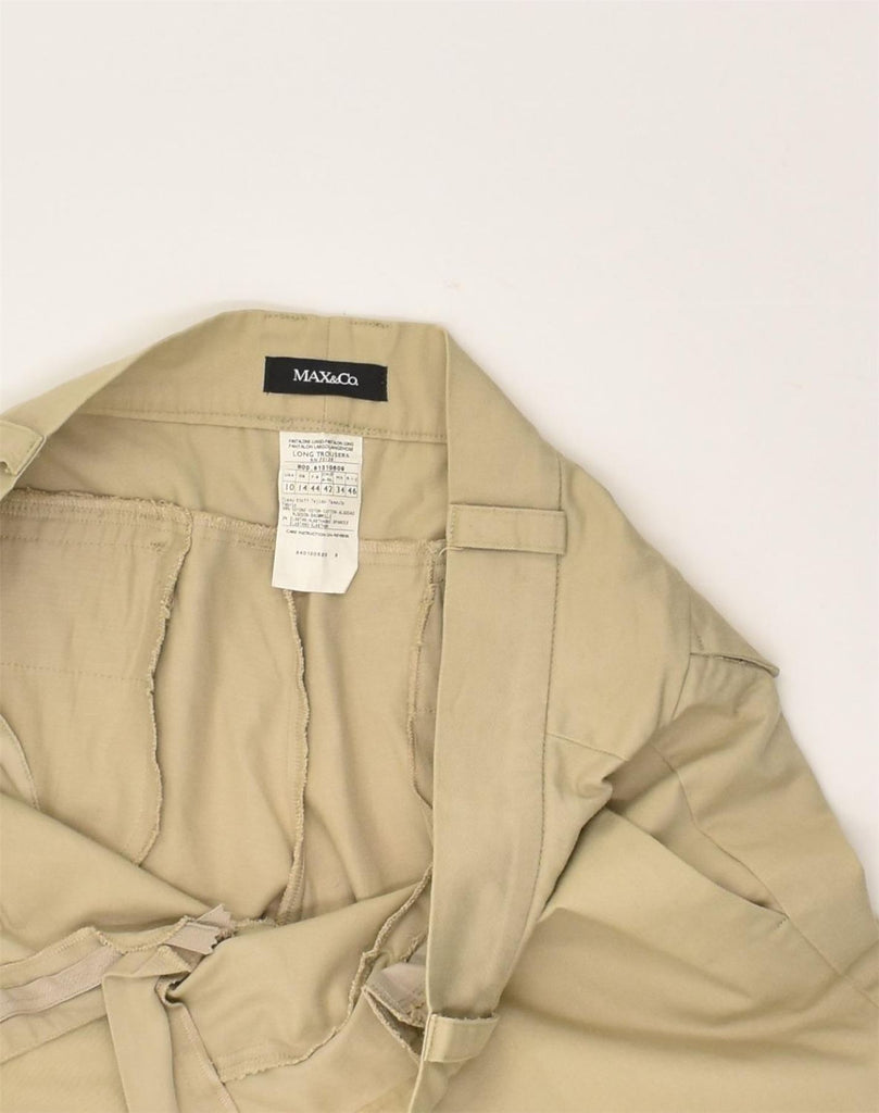 MAX & CO. Womens Wide Leg Casual Trousers UK 14 Large W32 L30  Beige | Vintage Max & Co. | Thrift | Second-Hand Max & Co. | Used Clothing | Messina Hembry 