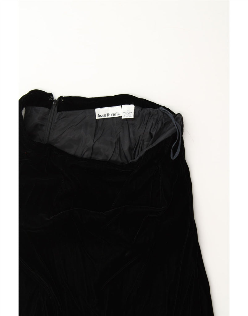 ANNE KLEIN Womens Straight Skirt US 12 Large W30 Black Acetate Vintage Anne Klein and Second-Hand Anne Klein from Messina Hembry 