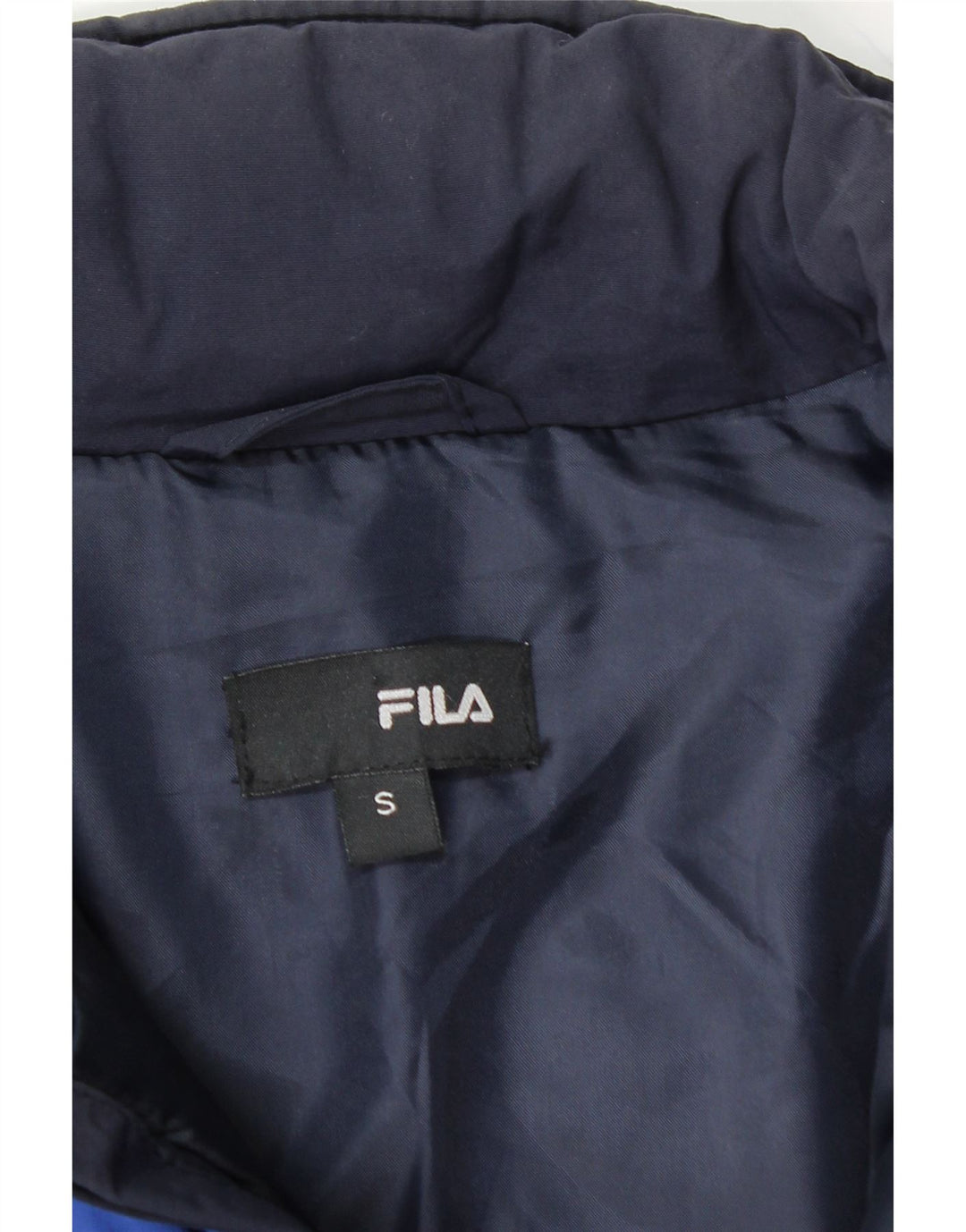 FILA Mens Padded Jacket UK 36 Small Navy Blue Colourblock Polyamide