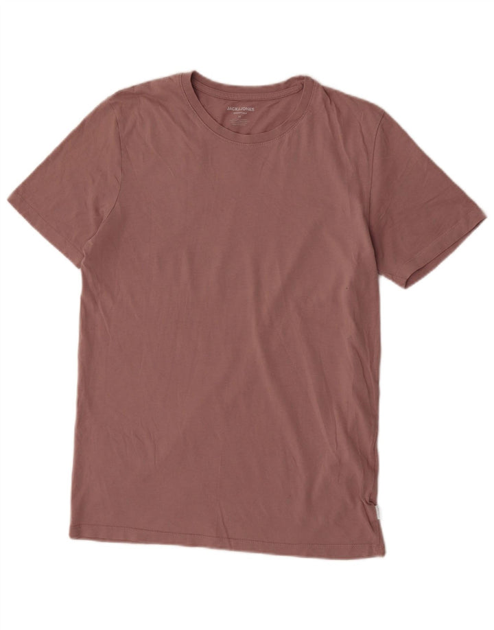 Jack & Jones Mens T-Shirt Top Medium Pink Cotton