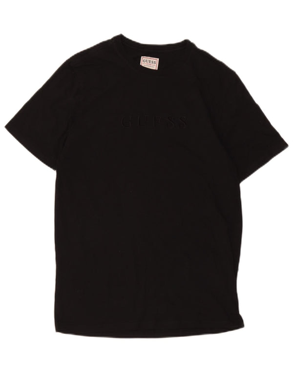 Guess Mens Graphic T-Shirt Top UK 34 XS Black Cotton