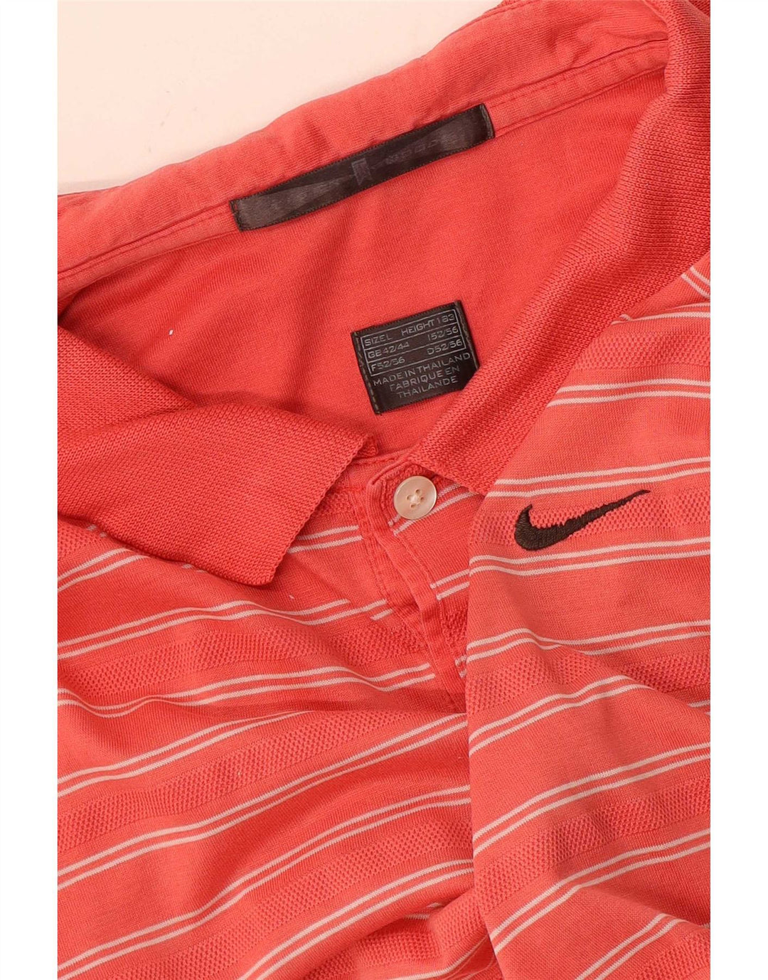 Nike Mens Polo Shirt UK 42/44 Large Red Striped