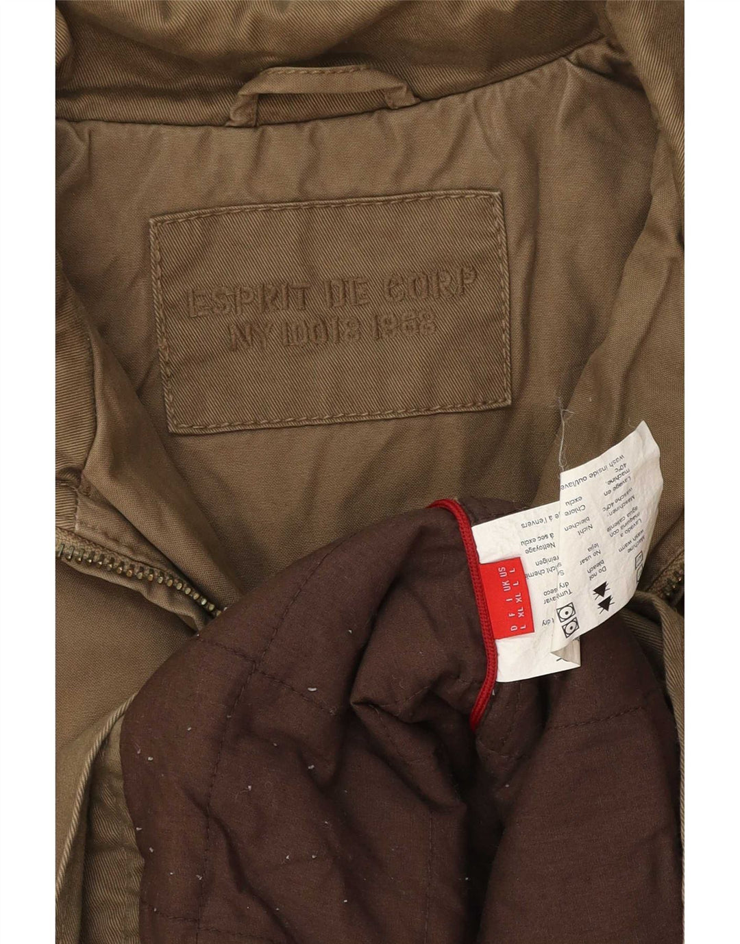 Esprit Mens Utility Jacket UK 40 Large Brown Cotton