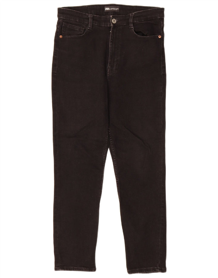 ZARA Womens Crop Slim Jeans EU 40 Medium W30 L25 Black