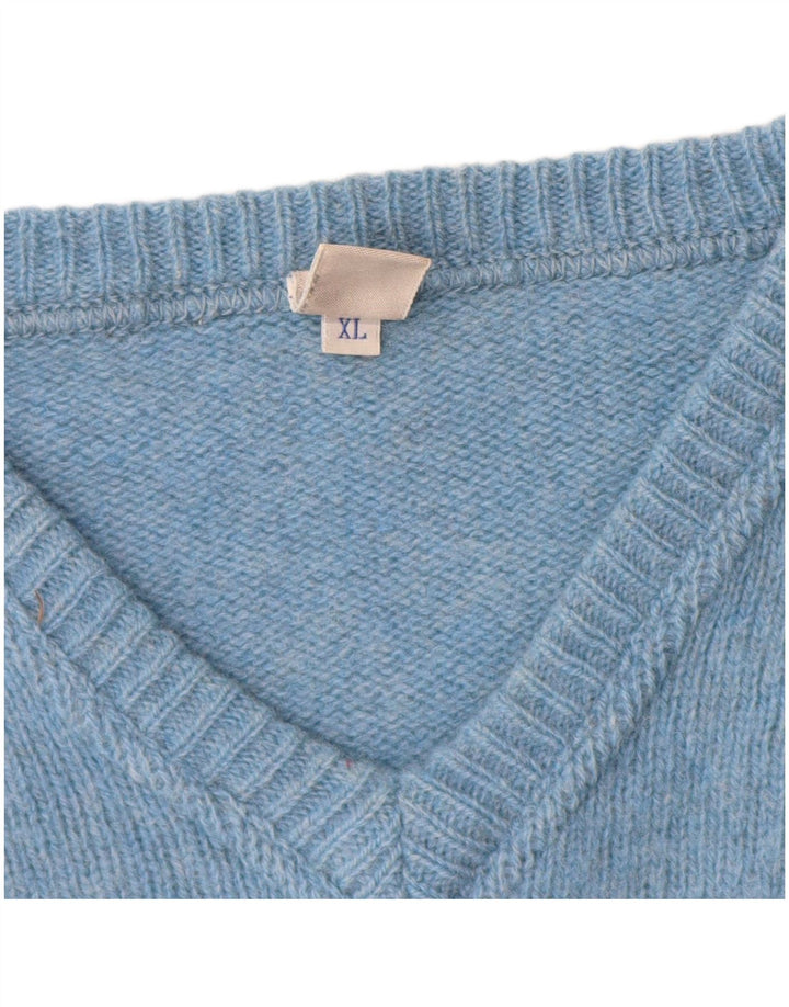 North Sails Mens V-Neck Jumper Sweater XL Blue Wool