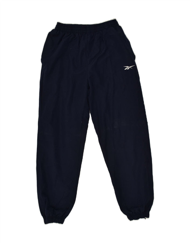 REEBOK Mens Tracksuit Trousers Small Navy Blue Polyester | Vintage Reebok | Thrift | Second-Hand Reebok | Used Clothing | Messina Hembry 