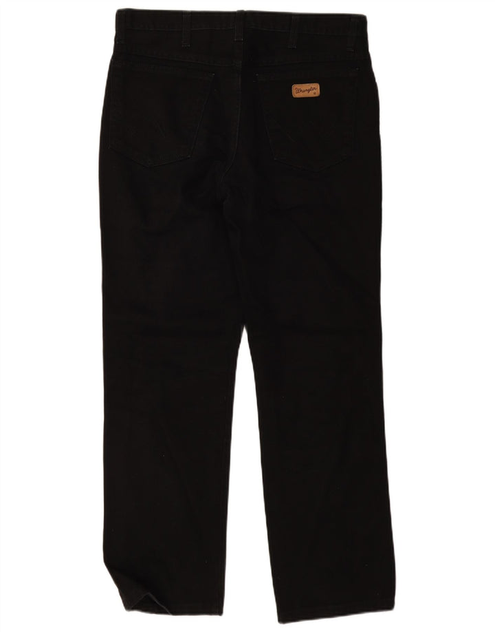 Wrangler Mens Texas Straight Jeans W34 L30 Black Cotton