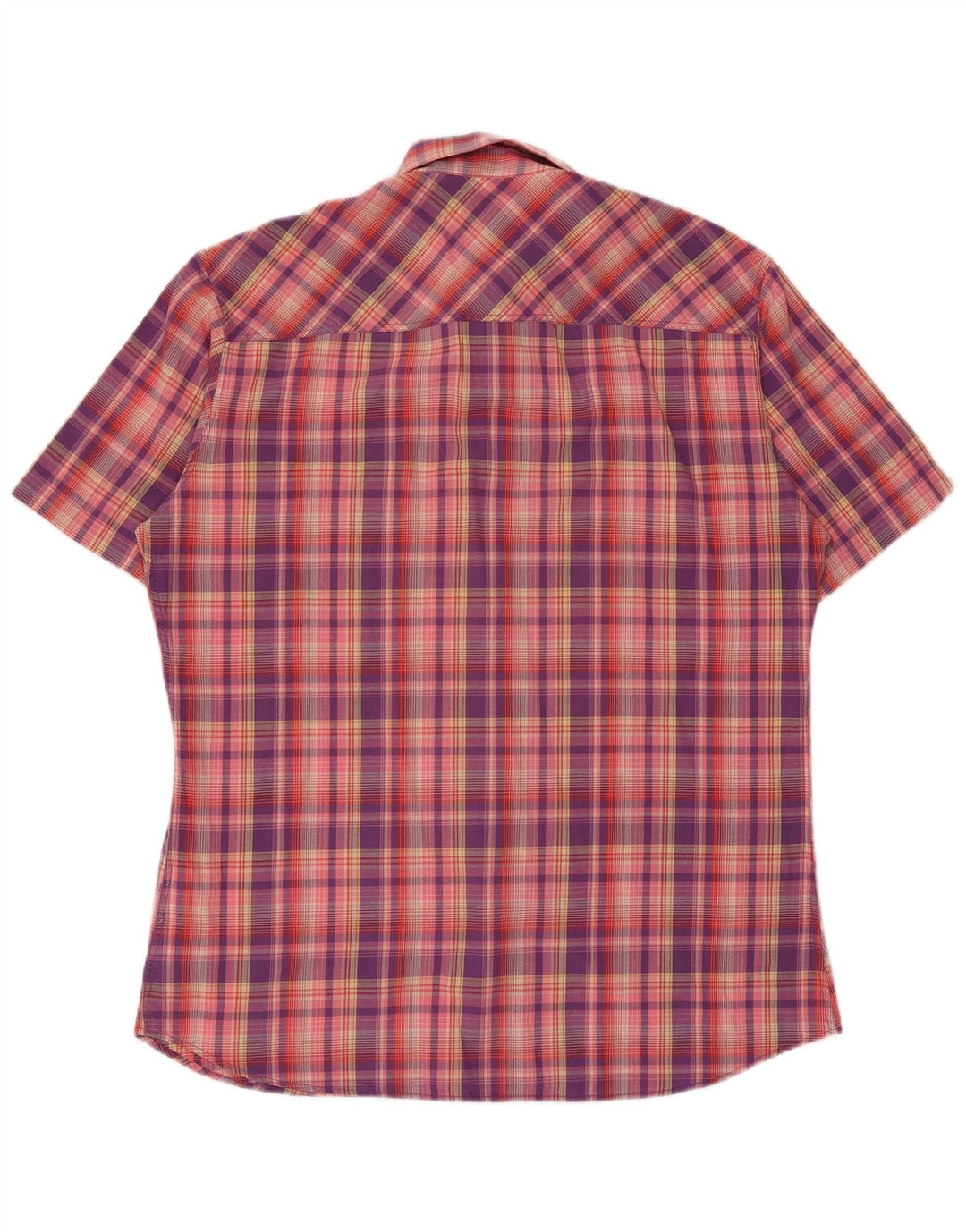 Marlboro Classics Mens Short Sleeve Shirt XL Pink Check Cotton
