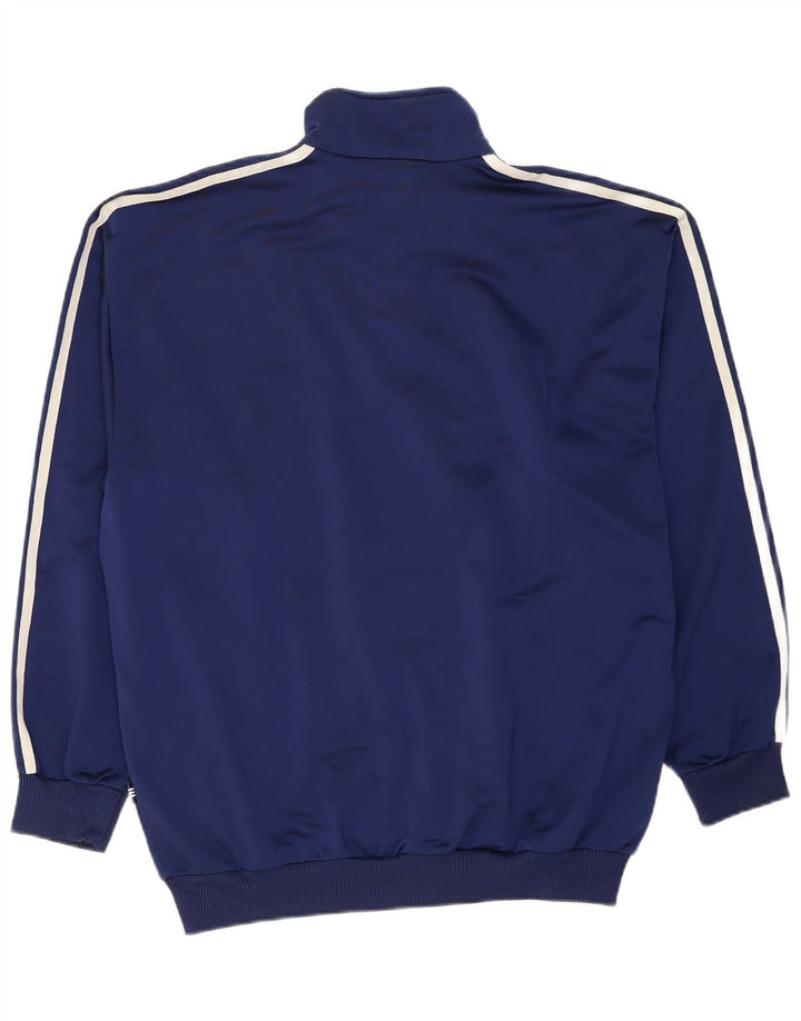 ADIDAS Mens Tracksuit Top Jacket UK 42/44 Large Navy Blue Polyester