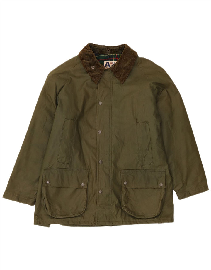 Carrera Mens Waxed Cotton Jacket UK 36 Small Green Acrylic