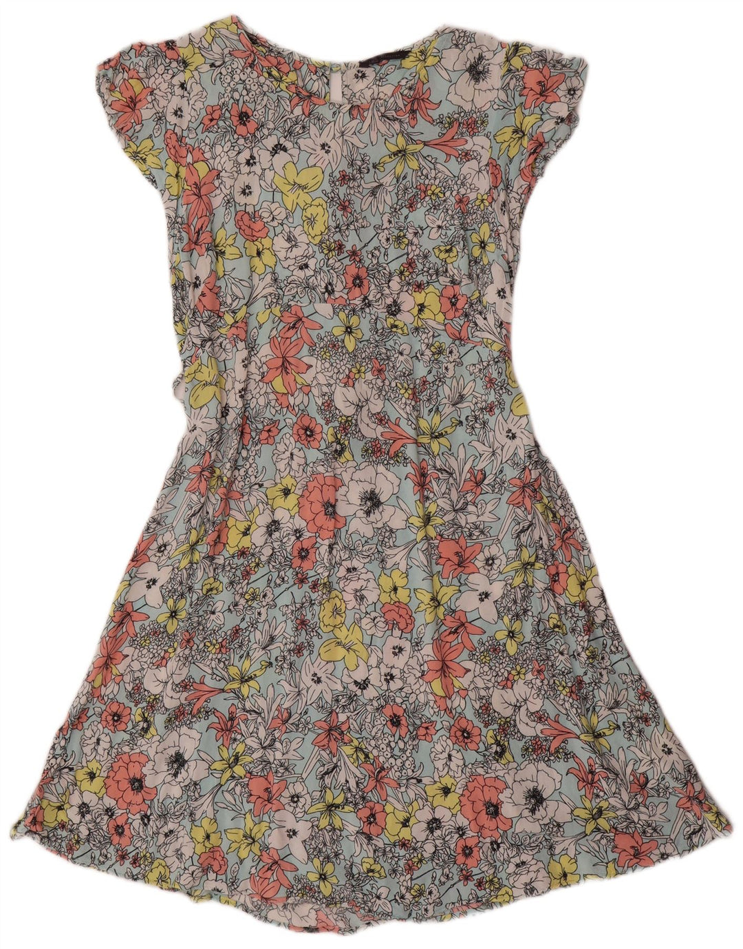 MARKS & SPENCER Womens A-Line Dress UK 14 Large Multicoloured Floral