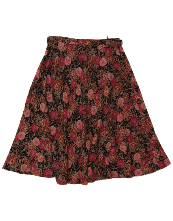 Vintage Womens A-Line Skirt W30 Medium Pink Floral