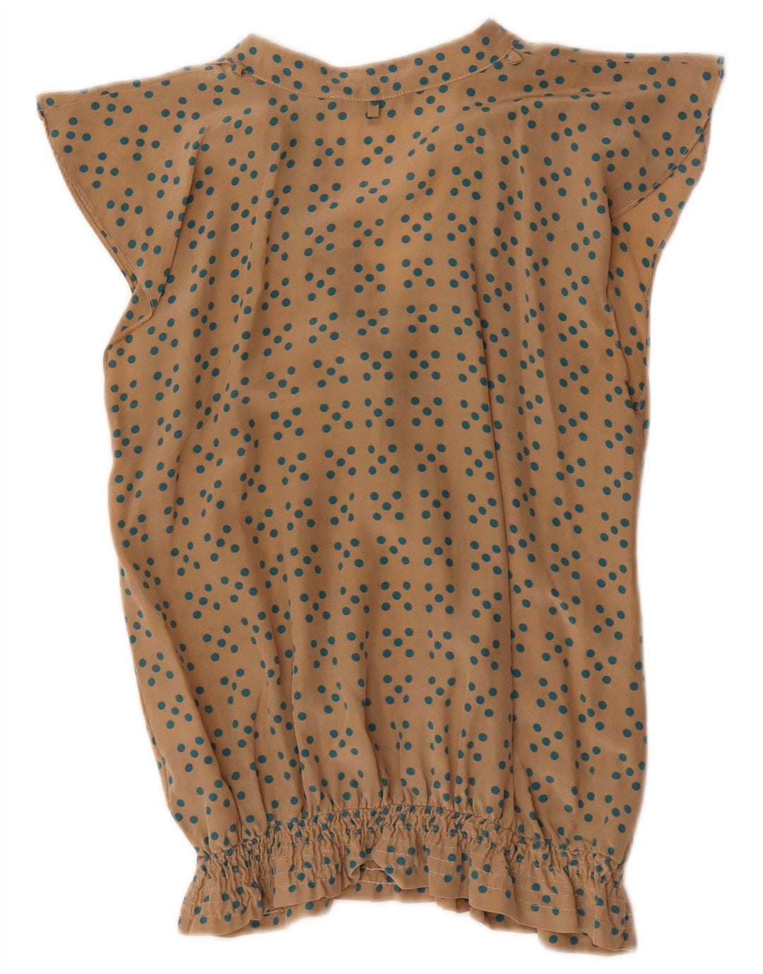 Patrizia Pepe Womens Blouse Top IT 38 XS Beige Polka Dot