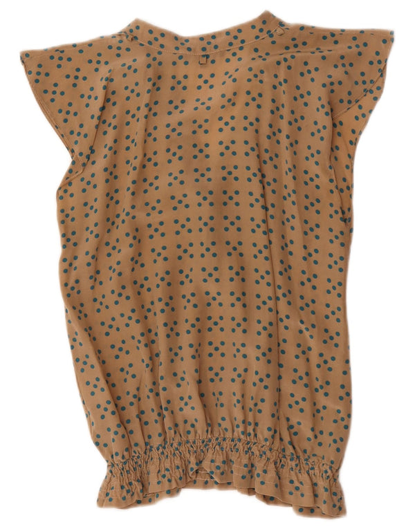 Patrizia Pepe Womens Blouse Top IT 38 XS Beige Polka Dot