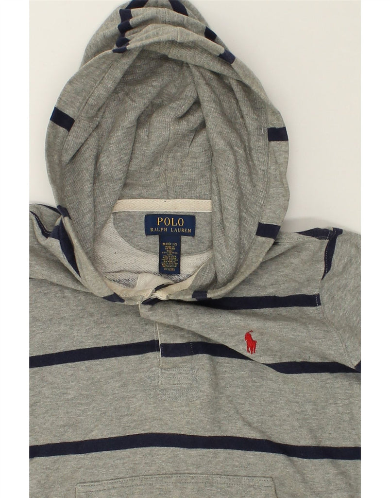 POLO RALPH LAUREN Boys Button Neck Hoodie Jumper 10-11 Years Medium Grey | Vintage Polo Ralph Lauren | Thrift | Second-Hand Polo Ralph Lauren | Used Clothing | Messina Hembry 