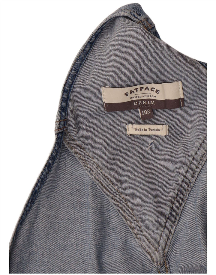 Fat Face Womens Dungarees Denim Shorts UK 10 Small W34  Blue