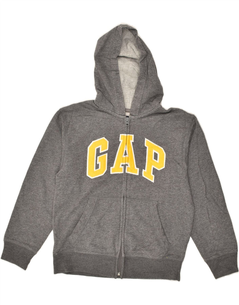 GAP Boys Graphic Zip Hoodie Sweater 7-8 Years Medium Grey Cotton | Vintage Gap | Thrift | Second-Hand Gap | Used Clothing | Messina Hembry 