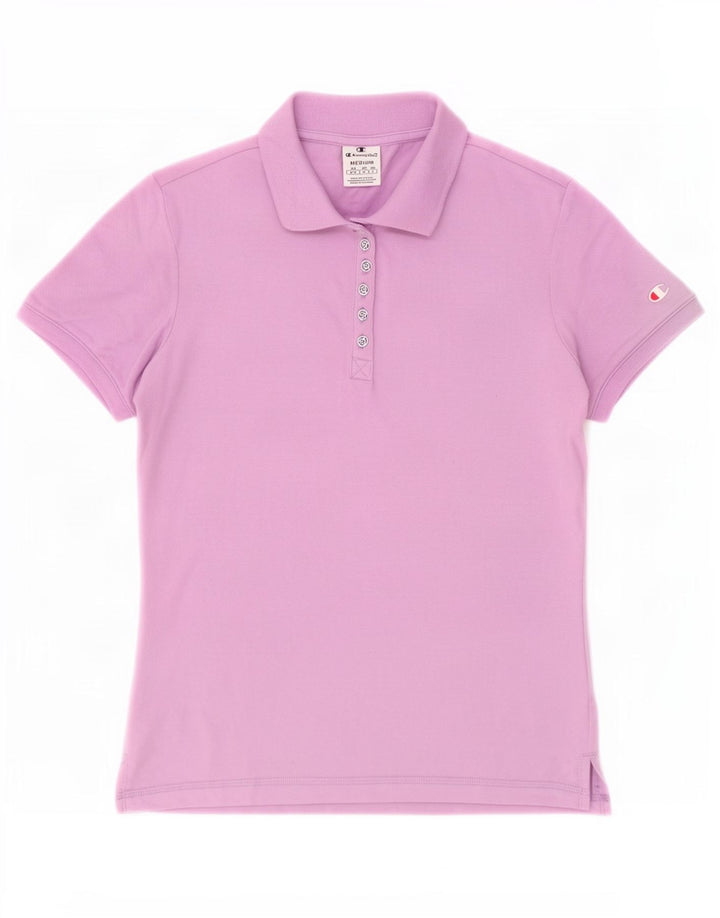 Champion Womens Polo Shirt UK 12 Medium Purple