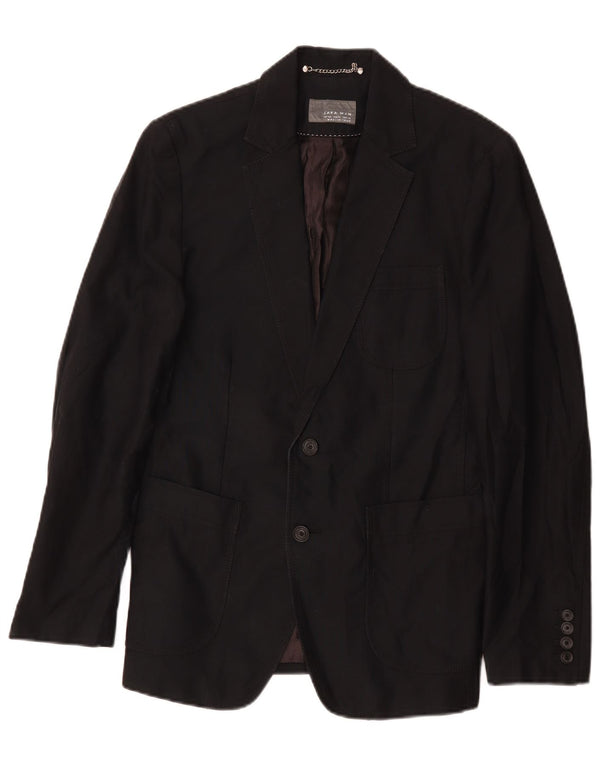 Zara Mens 2 Button Blazer Jacket EU 46 Small Navy Blue