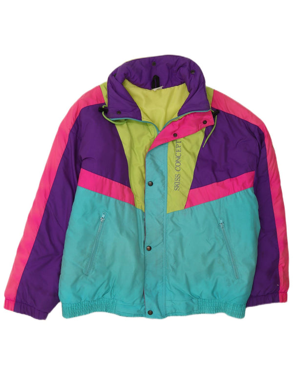 Skiss Mens Graphic Ski Jacket IT 50 Large Multicoloured Colourblock